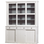 WOOOD Lagos Vitrinekast - Grenen - Wit - 214x166x48