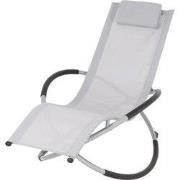 Aluminium schommelbank met hoofdsteun lichtgrijs, 155x45x125 cm, polye...