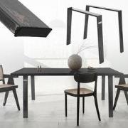 Set van 2 tafellopers Loft 90x72 cm profiel 8x2 cm staal U-vorm ML des...