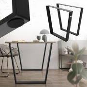 Tafelpoten Tafelonderstel set van 2 V-Design 75 x 72 cm zwart mat staa...