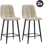 2x Barkruk Yerevan - Bouclé Taupe