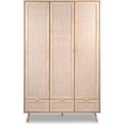 Kast 3 Deuren 3 Lades en 2 Kledingkasten L120 cm - Rotanprint - BALI