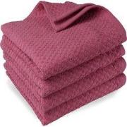 DoubleDry Handdoekenset - Popcorn Weave - 4 Stuks - 70x140 cm - 100% K...