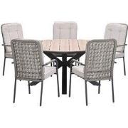 Garden Impressions Aleria tuinset 6-delig taupe - Tulli tuintafel Ø148...