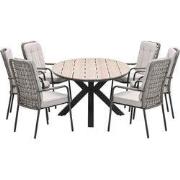 Garden Impressions Aleria tuinset 7-delig taupe - Tulli tuintafel 220x...