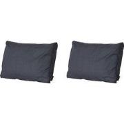 Madison -  Lounge Rugkussen Basic black - Ca. 40x60 cm - Set van 2