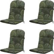 Madison -  Kuipstoelkussen Hoge Rug Circle green - Ca. 96x45 cm - Set ...