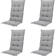 Madison -  Tuinstoelkussen Hoge Rug Napels grey - Ca. 123x50 cm - Set ...