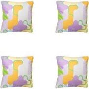 Madison -  Sierkussen Grafi lila - Ca. 50x50 cm - Set van 4
