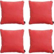 Madison -  Sierkussen Panama brick red - Ca. 45x45 cm - Set van 4
