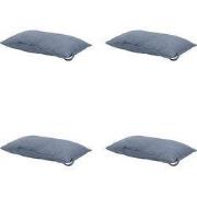 Madison -  Hoofdkussen Panama safier blue - Ca. 24x40 cm - Set van 4