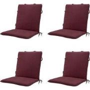 Madison -  Stapelstoelkussen Bordeaux canvas eco+ - Ca. 97x49 cm - Set...