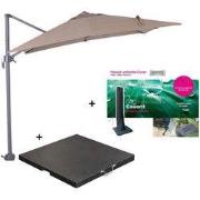 Garden Impressions Hawaii zweefparasol S 250x250 - donker grijs/taupe ...