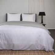 Superieur Dekbedovertrek Twin Face – Wit / Lichtgrijs - 100% Katoen - ...