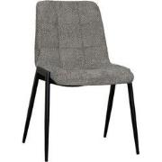 LABEL51 Eetkamerstoel Noor - Stone - Elite - Zwart Metalen Frame