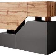Meubella - Dressoir Canberra - Eiken - Antraciet - 120 cm