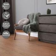 Set van 3 luxe PVC klevende vinylvloeren voor 2,23 m² rode eik bruin 2...