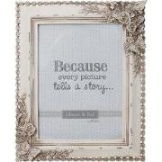 Clayre & Eef Fotolijst 15x20 cm Beige Kunststof Bloemen