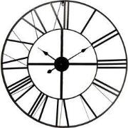 Clayre & Eef Wandklok Ø 80 cm Zwart Metaal