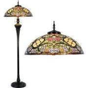 Lumilamp Tiffany Vloerlamp Ø 55x150 cm Beige Roze Kunststof Bloemen