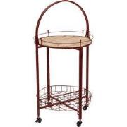 Clayre & Eef Bijzettafel Ø 49x98 cm Rood IJzer