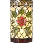 Lumilamp Wandlamp Tiffany 20x11x36 cm Groen Rood Glas Roos