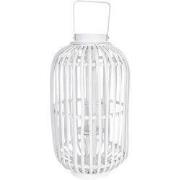 Clayre & Eef Windlicht Ø 28x50 cm Wit Hout