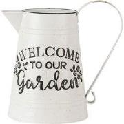 Clayre & Eef Decoratie Kan 26x17x25 cm Wit Metaal