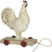 Clayre & Eef Beeld Haan 15x7x17 cm Wit Polyresin