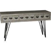 PTMD Earleen houten wit grijze bijzettafel - 140 cm