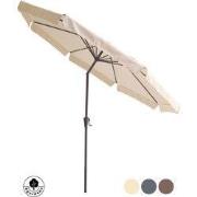 4gardenz® Parasol Rond 300 cm met Volant - Kantelbaar  - UPF50+ - Crem...
