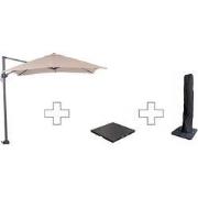 Zweefparasol Hawaii S - met voet en hoes - Ecru - 250 x 250 cm