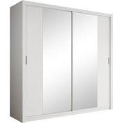 Meubella - Kledingkast Blake - Wit - 220 cm - Met spiegel