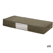 Set van 4 opberghoezen onder het bed van kaki ribfluweel, - L107 cm
