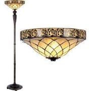 Lumilamp Tiffany Vloerlamp Ø 41x179 cm Bruin Beige Glas