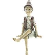 Clayre & Eef Beeld Pinokkio 23 cm Beige Rood Kunststof