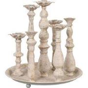 Clayre & Eef Kandelaar Ø 35x36 cm Wit IJzer