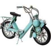 Clayre & Eef Decoratie Miniatuur Motor 27x9x17 cm Blauw IJzer