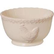 Clayre & Eef Soepkom Ø 13 cm Beige Keramiek Kip