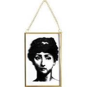 Clayre & Eef Hanger 10x15 cm Zwart Goudkleurig Metaal