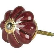 Clayre & Eef Deurknop Ø 4 cm Rood Keramiek