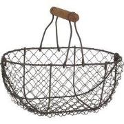 Clayre & Eef Opbergmand 24x16x11/23 cm Bruin IJzer