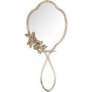 Clayre & Eef Spiegel 25x57 cm Beige IJzer Bloemen