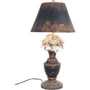Clayre & Eef Tafellamp Ø 36x73 cm Grijs IJzer Bloemen