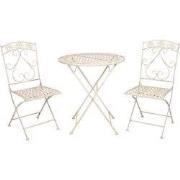 Clayre & Eef Bistroset Bistrotafel Bistrostoel 3-delig Ø 70x76 cm Wit ...