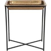 Clayre & Eef Bijzettafel 53x54x62 cm Koperkleurig Aluminium