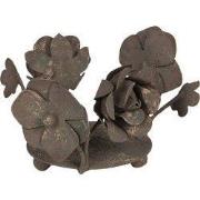 Clayre & Eef Theelichthouder Bloemen 5x8x6 cm Bruin IJzer