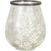Clayre & Eef Theelichthouder Ø 12x13 cm Glas Bloemen