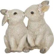 Clayre & Eef Beeld Konijn 10x6x10 cm Beige Polyresin Konijn