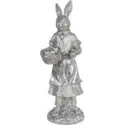 Clayre & Eef Beeld Konijn 34 cm Zilverkleurig Kunststof